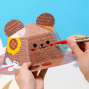 [문구티쳐] 민화샵 KC인증 종이 밀짚 모자 만들기 DIY 저학년 종이공예 단체만들기수업 테마활동 가을놀이 행사