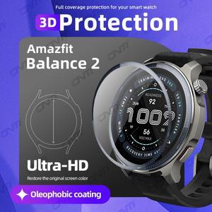 Amazfit Balance 2 화면 보호기용 3D 보호 필름 풀 커버리지 99% HD 긁힘 방지 버블 프리 액세서리