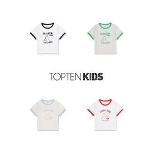 [롯데백화점]탑텐키즈 MKF2TS2005 여아) 쿨에어 코튼 그래픽 링거 티셔츠