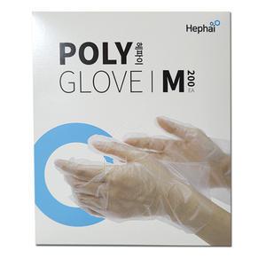 헤파이 폴리글러브 M 200매입 일회용비닐장갑 위생장갑 HP-PGC4001