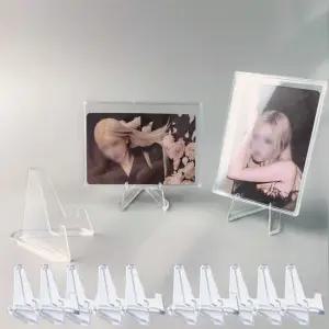 미니 아크릴 포카 거치대 탑로더 액자받침 이젤스탠드홀더 투명 포토카드 셀프지지대 로더 탁상용