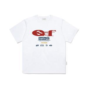 ESCAPEFROM ESCF 로고 콜라주 프린트 오버핏 반팔티 화이트