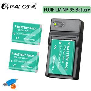 NP 95 배터리 팩 NP-95 3.7V 1800mAh Fujifilm F30 F31 F31FD 3D W1 X100T X30 + C타입 고속 충전