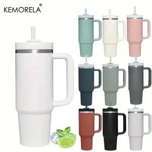 KEMORELA 30  40 oz 텀블러 손잡이 뚜껑 짚 887/1182ML 스테인레스 스틸 물병 진공 보온병 컵 여행용 자동