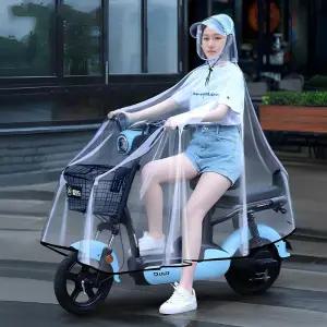 판초형 투명우의 배달용 챙달린 비옷 남녀공용