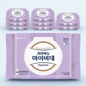 크리넥스 마이비데 센서티브 케어 캡 화장실물티슈 비데티슈 40매 9개