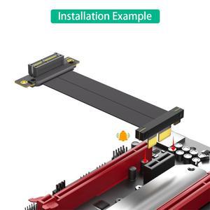 PCIE 4.0 X1/X4 라이저 케이블 고속 유연한 확장 카드 90비디오