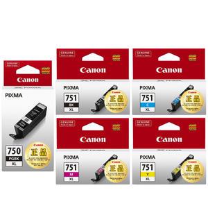 캐논정품잉크 PGI-750XL PGBK+CLI-751XL BK+C+M+Y/5색