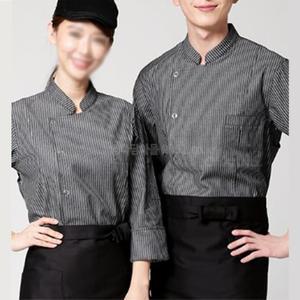 CM3343 블랙줄 스냅 메쉬 칠부 조리복 쉐프복 주방유니폼