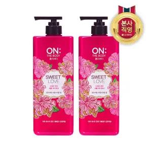 온더바디 퍼퓸 약산성 스위트러브 바디워시 피치화이트머스크향 900g x 2개