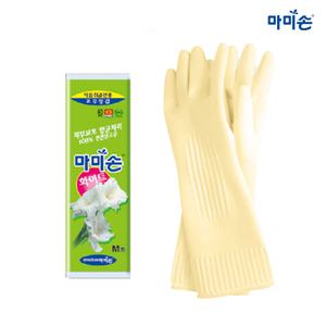 마미손 고무장갑 중형 (M) 화이트 식품 조리용