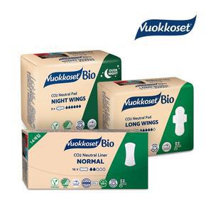 [뷰코셋]VUOKKOSET 뷰코셋 생리대 롱윙1팩+나이트윙1팩+팬티라이너(14p)1팩