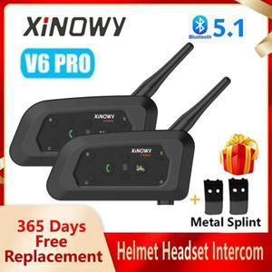 XINOWY V6 PRO 블루투스 헬멧 인터콤 헤드셋 1200M 오토바이 인터폰 커뮤니케이터 6 라이더 음악 플레이어