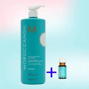 모로칸오일 약산성샴푸 리페어 모이스춰 샴푸 대용량 1000ml+모로칸오일10ml
