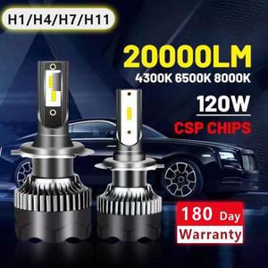 차량용 LED 헤드라이트 2x 20000lm 120W 1860 CSP 칩 3000k h4 h7 h1 H11 H8 H9 9005