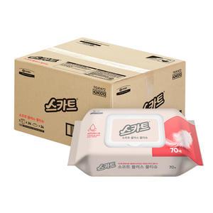 스카트 소프트 플러스 물티슈 캡형 70매 24개 저자극 무색소