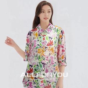 올포유 여성 비비드 플라워 라미 블라우스 셔츠 ALBLO4436PK