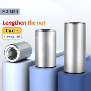 304 스테인레스 스틸 실린더 너트 연결 나사 막대 원형 M2 M3 M4 M5 M6