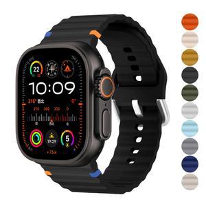 Apple 시계 밴드 용 실리콘 스트랩 49mm 46mm 45mm 42mm 44mm 40mm 41mm correa 팔찌 벨트 iWatch 시리즈 10 9 8 6 7 5 SE Ultra