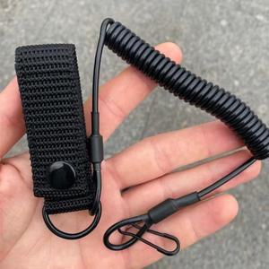AR15 M4 M16 에어소프트 글록 G17 G19 22 G34 43X 1911 권총 랜야드 로프 분실 방지 스프링 안전 스트랩 건