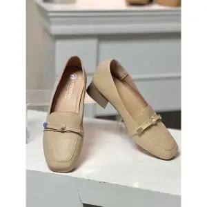 천연소가죽 유디 골드 리본 플랫슈즈 힐 3.5cm (2N9526-1)