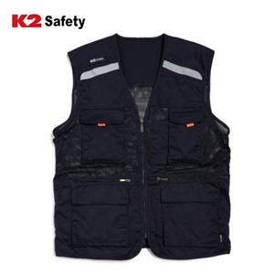 조끼 K2 safety VE-612NA 작업조끼 등판메쉬 망사 통기성 멀티포켓 워크웨어 작업복