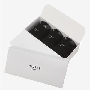 [헤지스](대구신세계)[HAZZYS] 블랙 체크배색 면혼방 중목양말3종세트 HJSS5E153WT