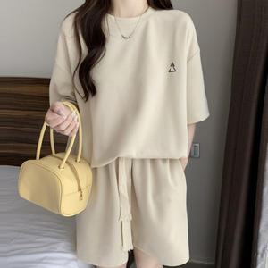루즈핏 무지 트레이닝 세트 반팔티+반바지 SET 홈웨어 여성 운동복 헬스 티셔츠 여름팬츠