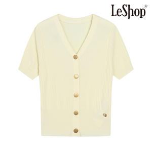 [르샵] 브이넥 골지 반팔 가디건-LC28KC040