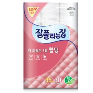 미래생활 잘풀리는집 더 도톰한 3겹 퀄팅 화장지 35mx30롤