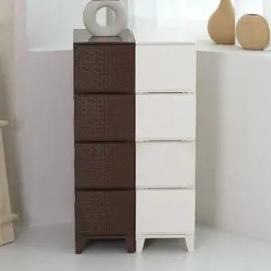 가든 라탄 4단 서랍장 틈새 슬림 플라스틱 수납장 옷장 정리함 240
