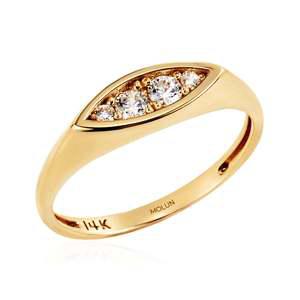 14K 글로우M 오빗 슬릿 큐빅 반지 MOS40901