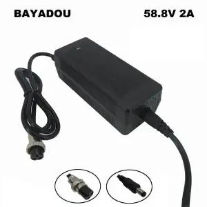 전기자전거 충전기 리튬 이온 전기 자전거 스쿠터 배터리 선풍기 포함 GX16 DC XT60 58.8V 2A 51.8V 52V 14