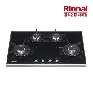 [전국설치] 린나이 4구 와이드 빌트인 가스레인지 RBR-P4400 펄크리스탈