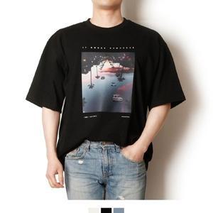 KING 프린트 남자반팔티 도심엘에이