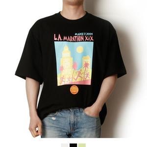 KING 시밀러룩 프린트 남자반팔티 엘에이엑시스