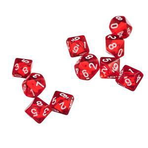 [보드게임방]RPG 드래곤 게임용 D10 10면 보석 주사위 10개 세트