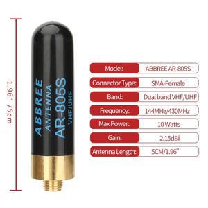 ABBREE 미니 워키토키 안테나, AR-805S SMA-암 듀얼 밴드 고이득 바오펑 BF-888S UV-5R UV-21 프로 햄 라디