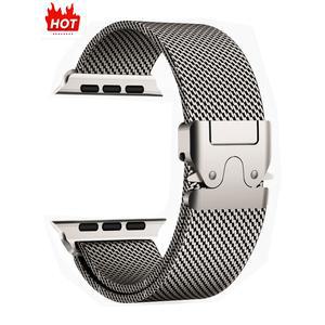 Apple watch Ultra 2 용 티타늄 밀라노 루프 49mm 46mm 42mm 41mm 45mm 44mm 38 40mm 시리즈 10 9 8 7 6 5 4 SE 스트랩 액세서리