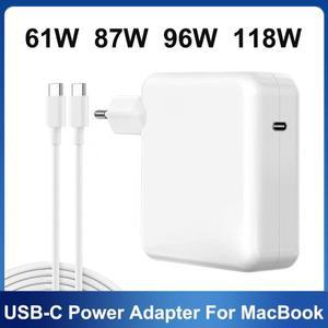 61W 87W 96W 118W USB-C 노트북 전원 어댑터 Type-C PD 충전기 Macbook 13 15인치 A1706 A1534 A1719 A214