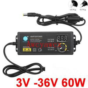 조정 가능한 ON/OFF 어댑터 3V-36V 1.7A 전압 3V 4V 4.5V 5V 6V 7V 7.5V 8V 9V 10V 12V 13.5V 60W