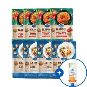 [내일도착] 폰타나 파우치 파스타소스 8봉 (뽀모도로 x4 + 머쉬룸 x4)+파스타면250g