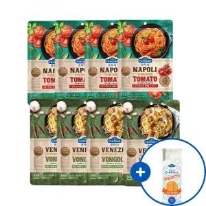 [내일도착] 폰타나 파우치 파스타소스 8봉 (뽀모도로 x4 + 봉골레 x4)+파스타면250g.