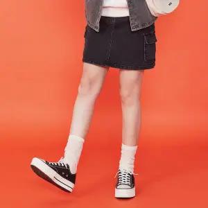 [소이] 여자 가을이월 카고밴딩블랙데님스커트(24F5852)