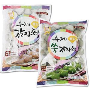 수제 감자떡 2kg+쑥감자떡 2kg