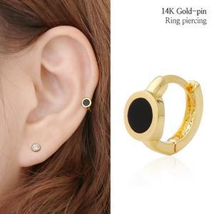 14K 금침 카밀라 블랙 데일리 링 피어싱 귀찌