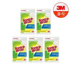 항균 천연펄프 망사수세미(타원형) 일반세척용 5개세트