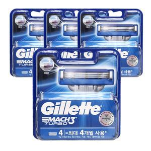 질레트 마하3 터보 면도날 4입 X 4개 / 터보날