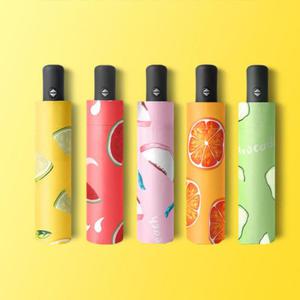 자외선 차단 후르츠 UV 암막코팅 3단 자동 우산 양산 인쇄 각인 대량 주문