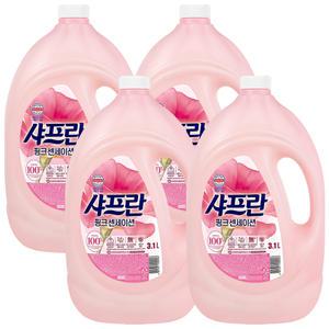 샤프란 핑크 센세이션 섬유 유연제 용기 3.1L 4개